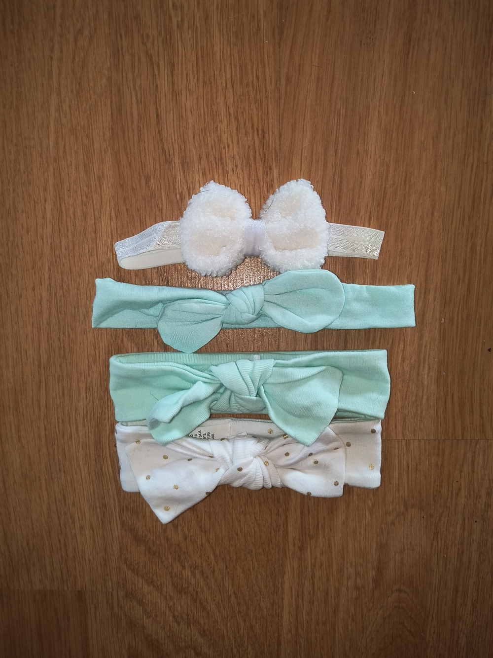 Target Mint and White Baby Headband Set with Pom and Knot Bows